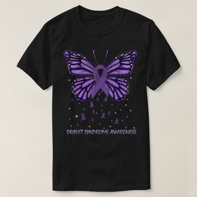 Camiseta Dravet Syndrome Awareness Butterfly  (Diseño del anverso)