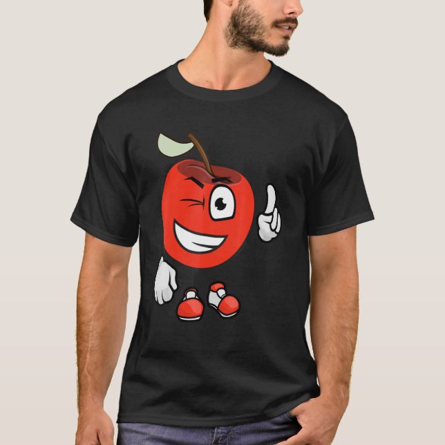 Camiseta Drawing Of A Happy Apple 1 (Anverso)