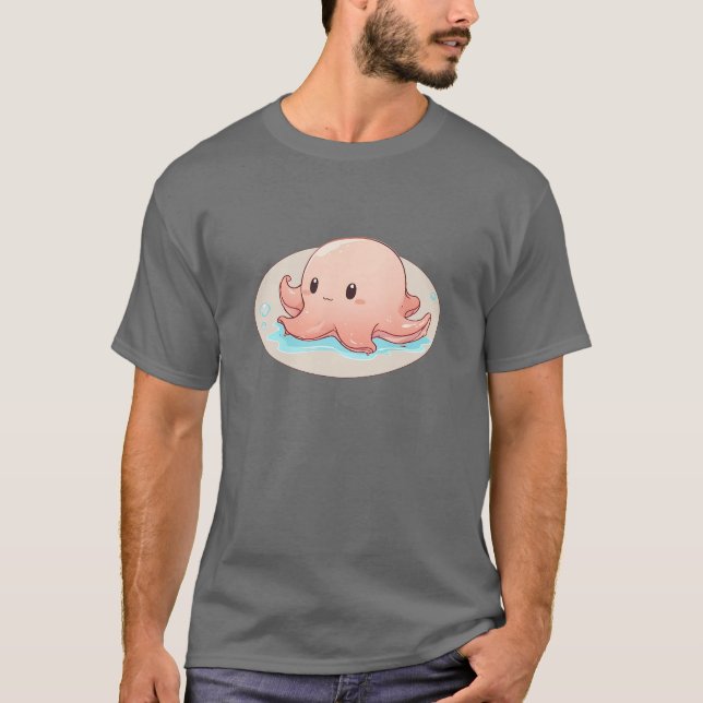 Camiseta Drawing of a pink Baby Octopus (Anverso)