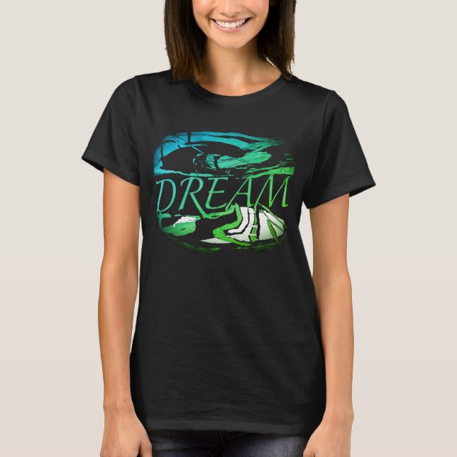 Camiseta "Dream" Aqua Light Green Art Design (Anverso)