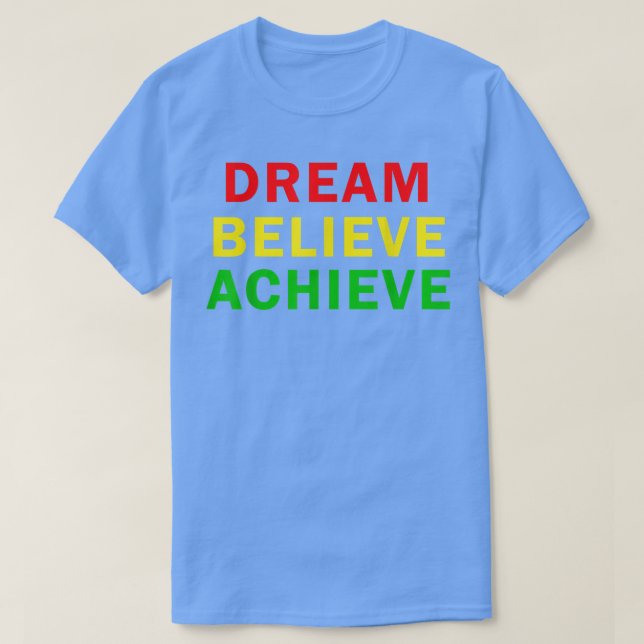 Camiseta Dream Believe Achieve Gym Fitness Workout Motivati (Diseño del anverso)