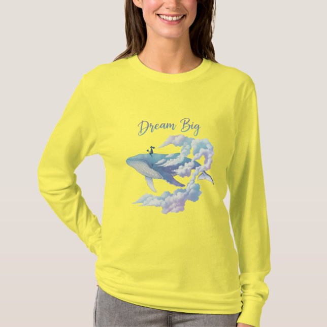 Camiseta Dream Big – Surreal Fantasy Whale T-Shirt (Anverso)