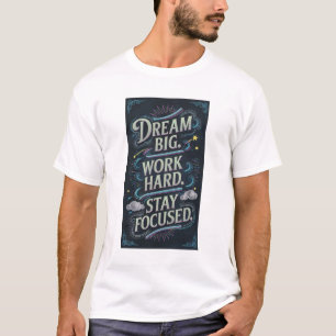 Camiseta Dream Big Work Hard Stay Focus Royal Luxury