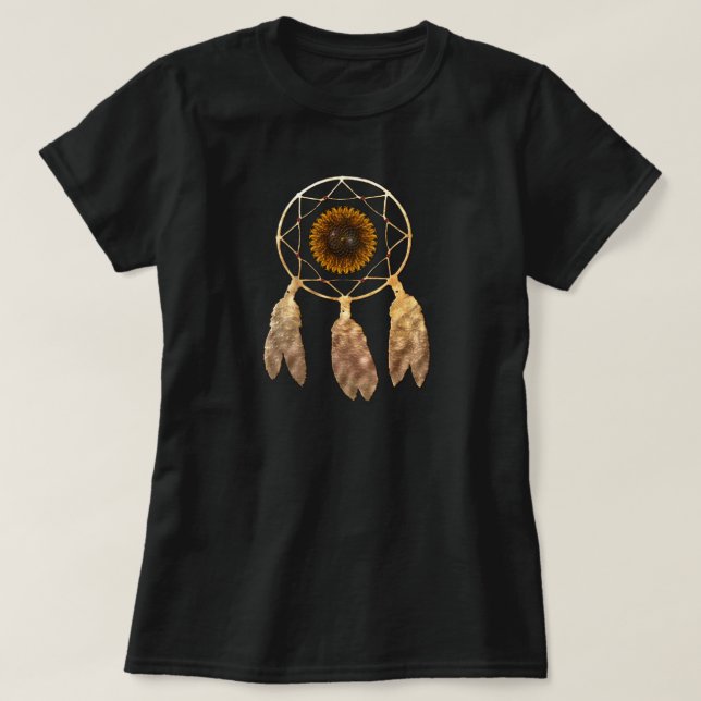 Camiseta Dream Catcher con Sunflower Native American APPAR (Diseño del anverso)