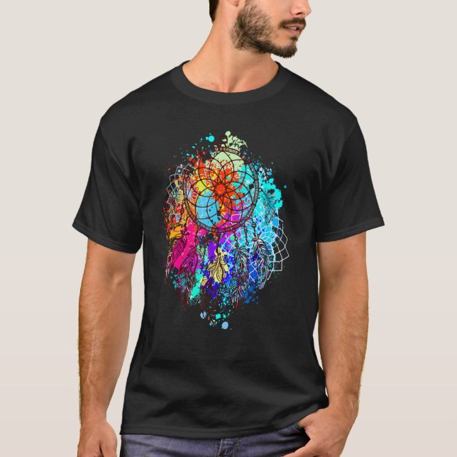 Camiseta Dream Catcher Native American Fethers Tribal Drea (Anverso)