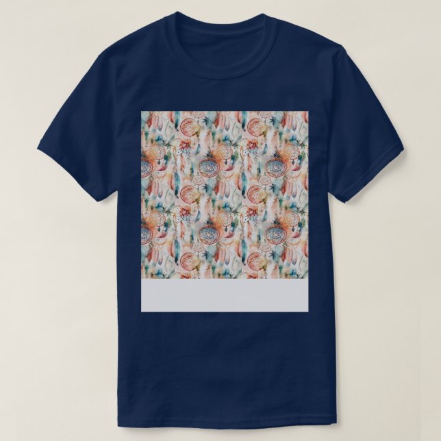 Camiseta Dream Catcher Seamless Pattern Bohemie Hippie Eth (Diseño del anverso)