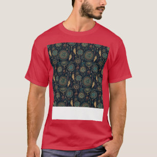 Camiseta Dream Catcher Seamless Pattern Bohemie Hippie Eth