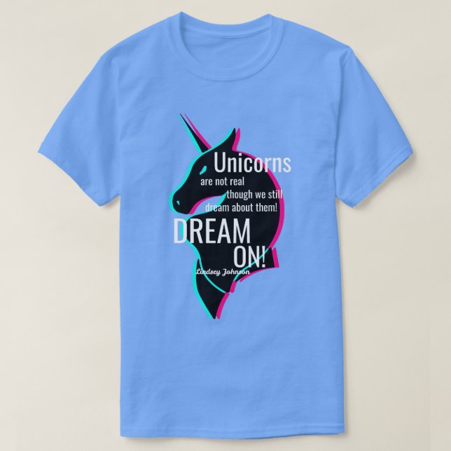 Camiseta DREAM EN Diseño Unicornio (Diseño del anverso)