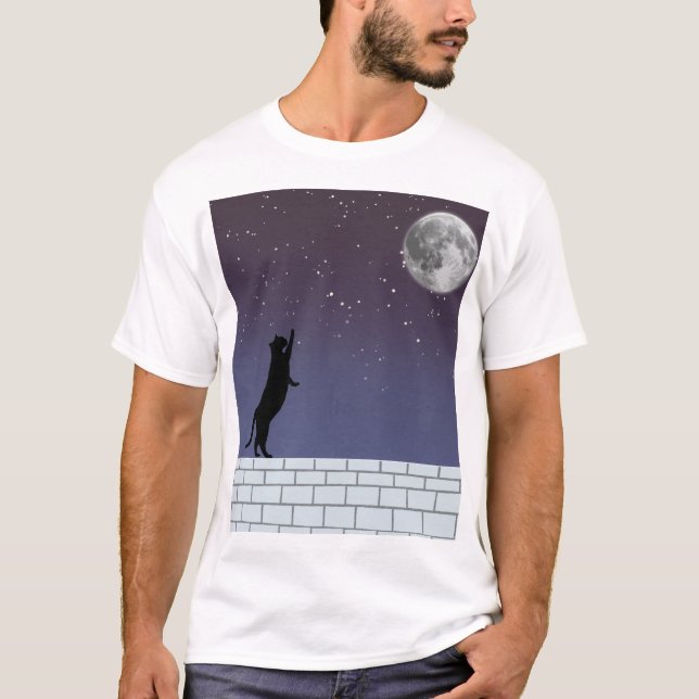 Camiseta Dream Higher – Night Sky Cat Design (Anverso)