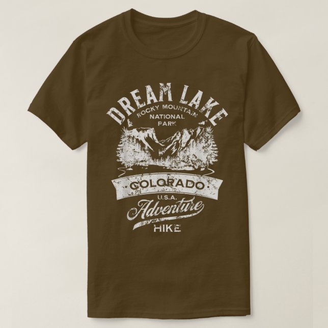 Camiseta Dream Lake Rocky Mountain National Park Distressed (Diseño del anverso)