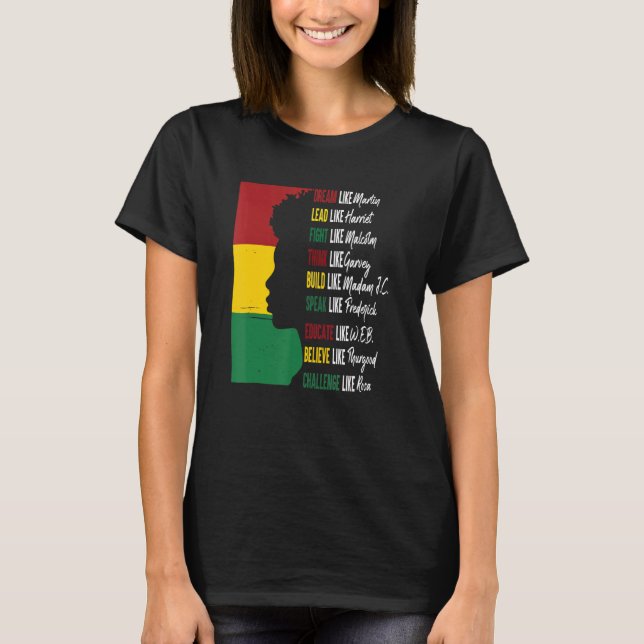 Camiseta Dream Lead Fight Think Write Build Speak Educar B (Anverso)