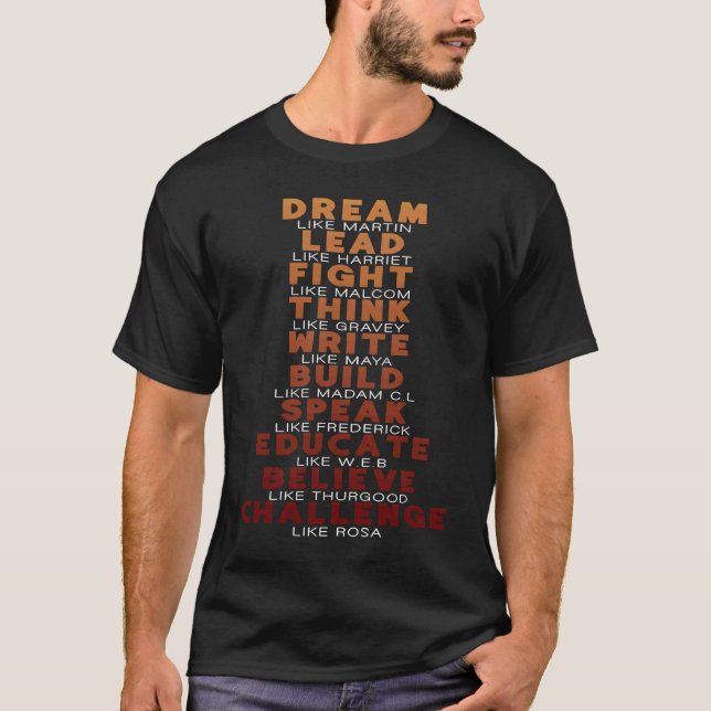 Camiseta Dream Like Martin African Leaders Black History Mo (Anverso)