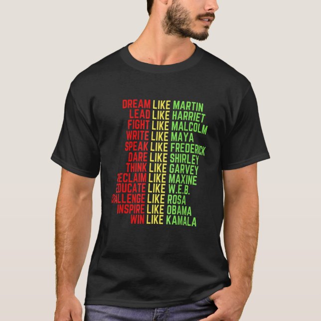 Camiseta Dream Like Martin Black History Month (Anverso)
