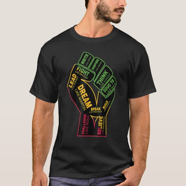 Camiseta Dream Like Martin First Hand Black History Month P (Anverso)