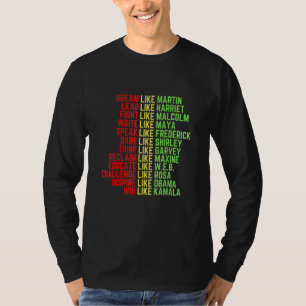 Camiseta Dream Like Martin Men Mujeres Chicas Black Histo