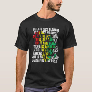 Camiseta Dream Like Martin Men Mujeres Chicas Black Histo