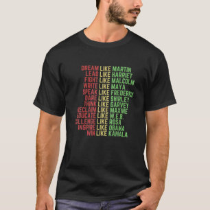 Camiseta Dream Like Martin Men Women Boys Girls Black Histo