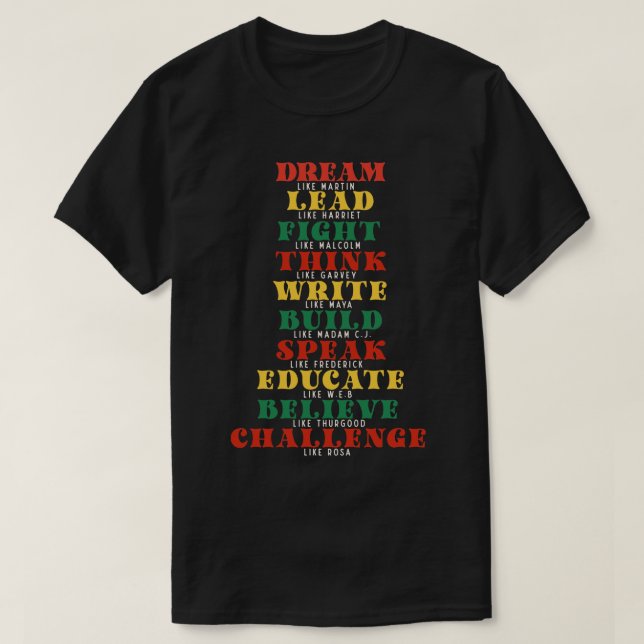 Camiseta Dream LikeBLM Black History Month (Diseño del anverso)