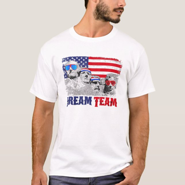 Camiseta Dream Team Pronuncia El Monte Rushmore 4 De Julio (Anverso)