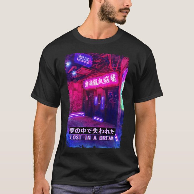 Camiseta Dream Vaporwave Japan Street Fashion Glitch Tokyo (Anverso)