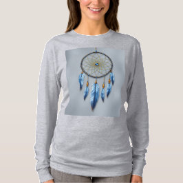 Camiseta Dreamcatcher Blue Lavender Feathers Metallic Gold