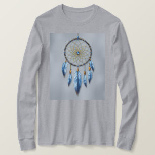 Camiseta Dreamcatcher Blue Lavender Feathers Metallic Gold