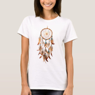 Camiseta Dreamcatcher Nativo Americano Art Magical Fethers