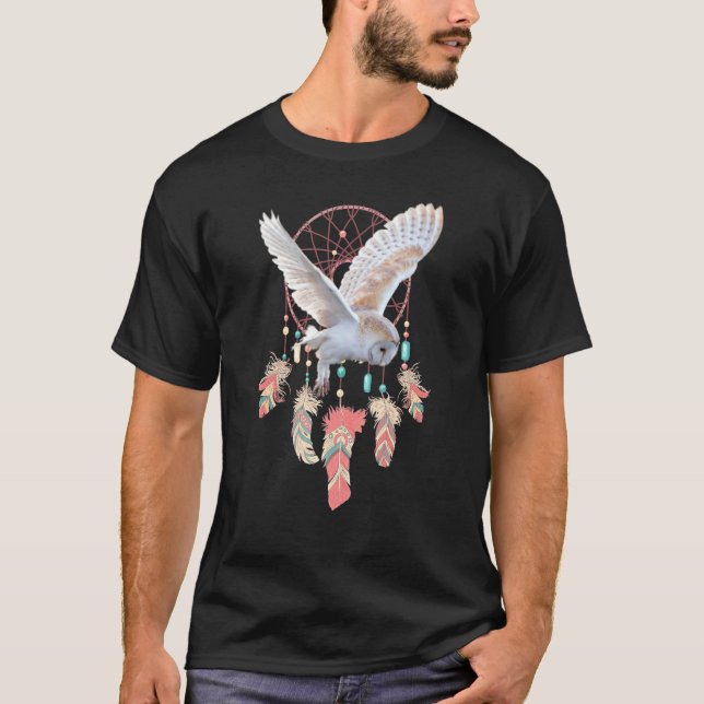 Camiseta Dreamcatcher Owl Boho Espiritual Dr. (Anverso)