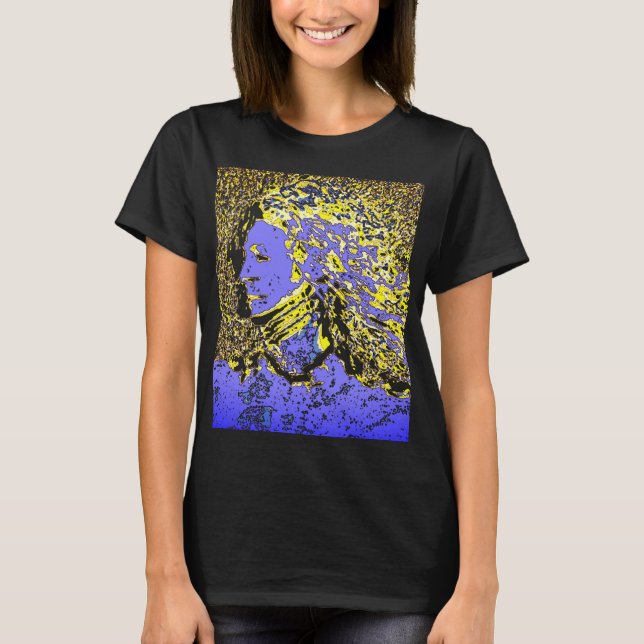 Camiseta "Dreamer Chica" en diseño de oro azul morado claro (Anverso)