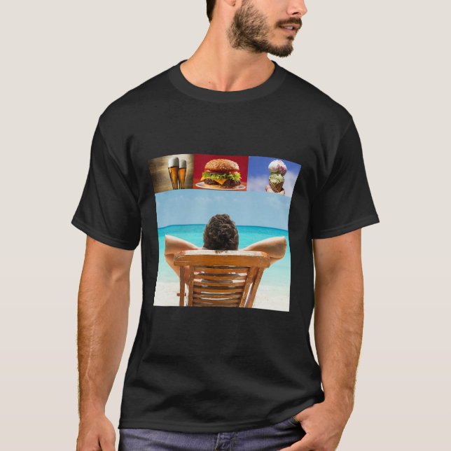Camiseta Dreaming about sleeping on the beach with beer ham (Anverso)