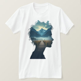 Camiseta Dreamscape Within - Lan de silueta de doble exposi