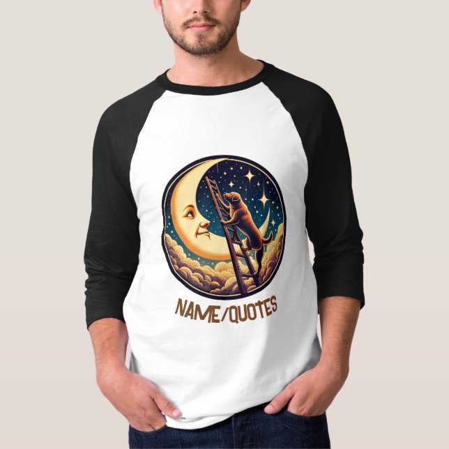 Camiseta Dreamy Moon & Dog Climbing Ladder (Anverso)