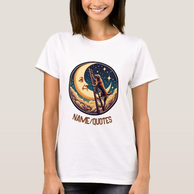 Camiseta Dreamy Moon & Dog Climbing Ladder (Anverso)
