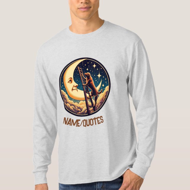 Camiseta Dreamy Moon & Dog Climbing Ladder (Anverso)