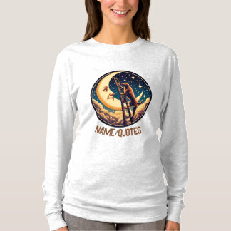 Camiseta Dreamy Moon & Dog Climbing Ladder