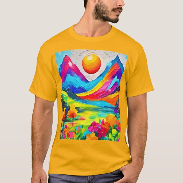 Camiseta Dreamy Mountain Majesty Painting (Anverso)