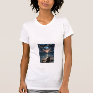 Camiseta Dreamy Sunset Beach - Artistic Ocean View Women's