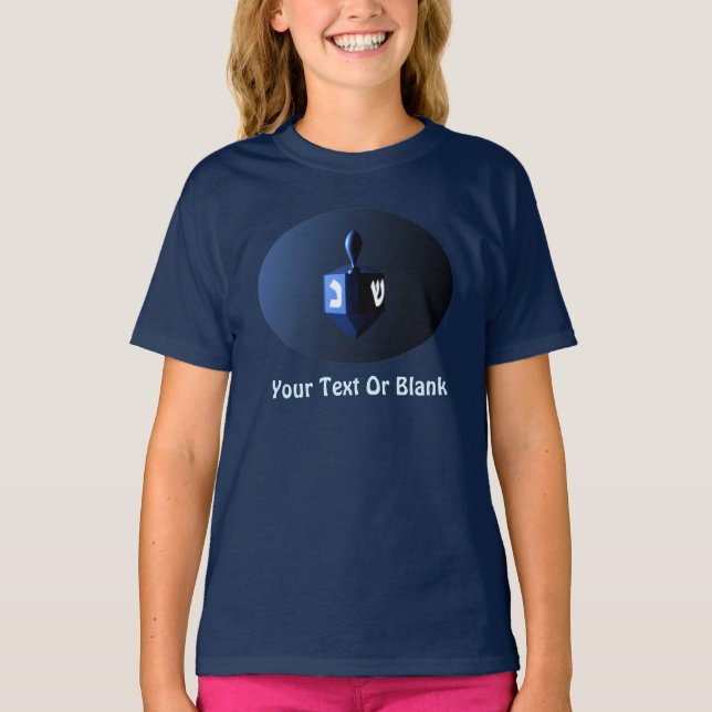 Camiseta Dreidel azul brillante (Anverso)