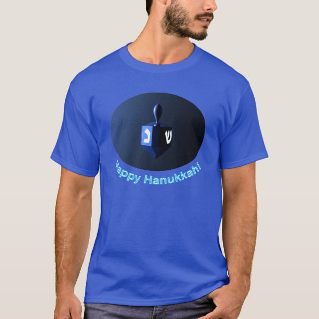 Camiseta Dreidel azul brillante (Anverso)