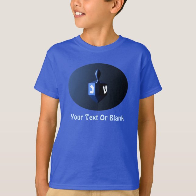 Camiseta Dreidel azul brillante (Anverso)