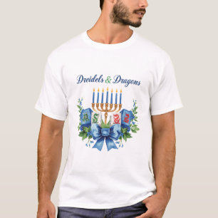 Camiseta Dreidels y Dragones Hanukkah Mahjong 