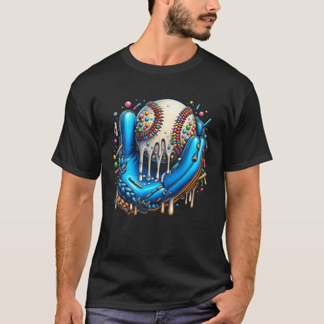Camiseta Drenaje De Béisbol Drenaje Crema De Hielo Derrame  (Anverso)