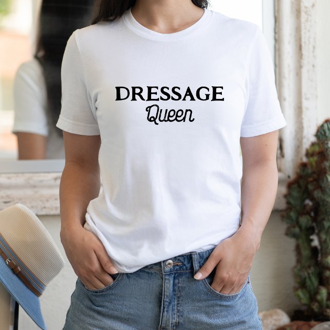 Camiseta Dressage Queen Cute Retro Script Ecuestre (Subido por el creador)