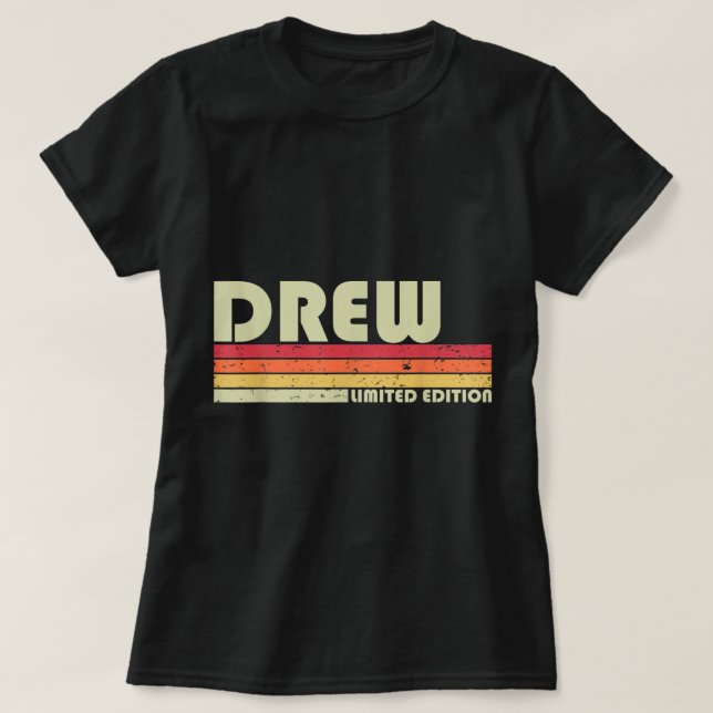 Camiseta DREW Nombre de regalo Personalizado Funny Retro Vi (Diseño del anverso)