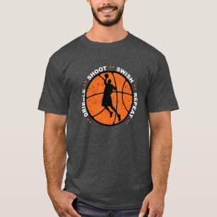 Camiseta Dribble, Shoot, Swish, Repeat, Basketball