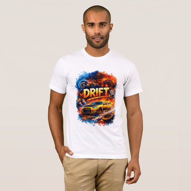 Camiseta Drift King – High Speed Racing Car Fire Art Design (Anverso completo)