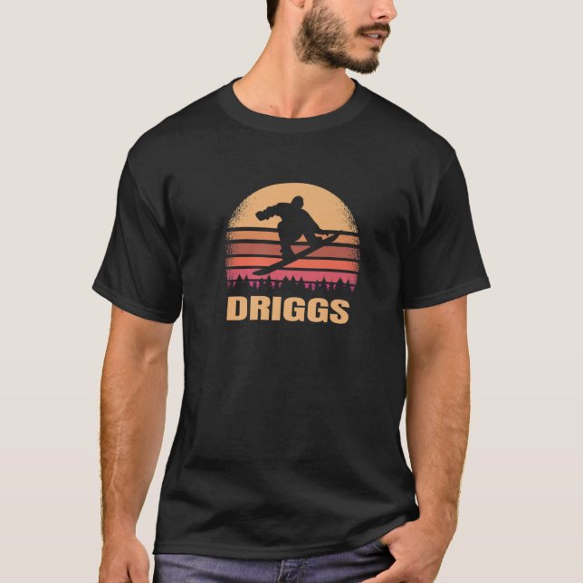 Camiseta Driggs Idaho Snowboarding Retro ID de cosecha al a (Anverso)