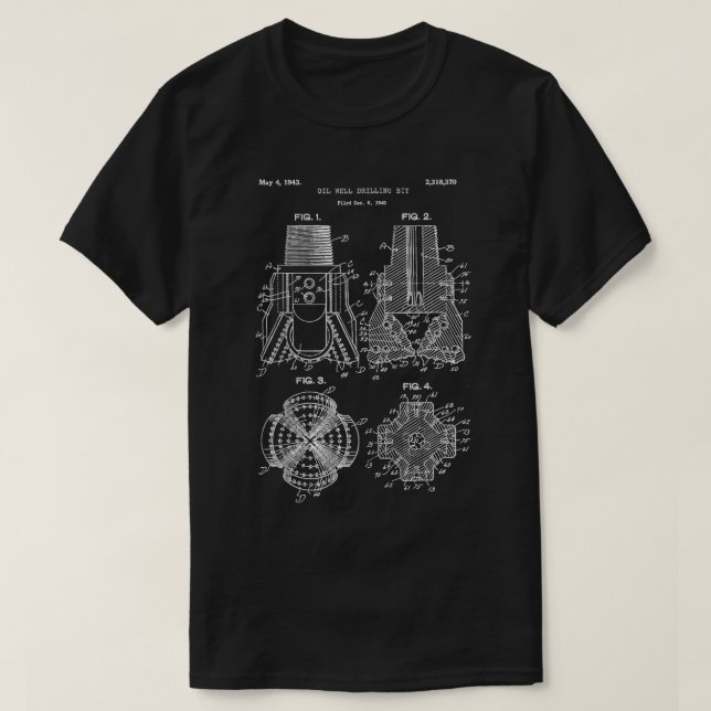Camiseta Drill Bit Blueprint Petroleum Engineer Oilfield (Diseño del anverso)
