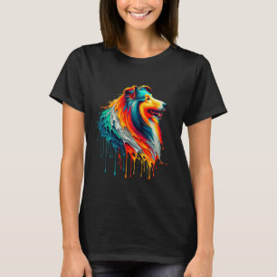 Camiseta Drin Paint Art Shetland Sheepdog Sheltie
