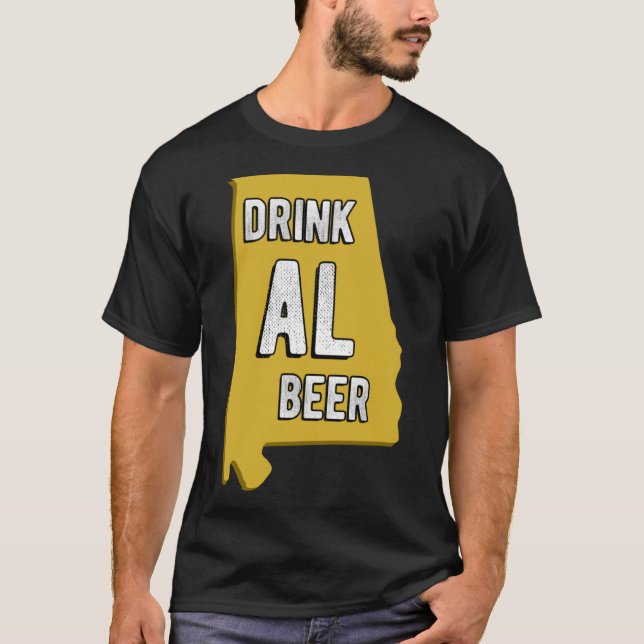 Camiseta Drink AL Beer State De Alabama Beer Birmingham Hun (Anverso)